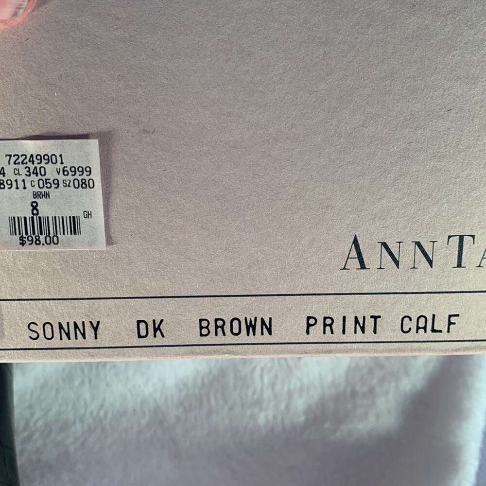 Ann Taylor Dark Brown Print Calf Pumps 8 - Picture 14 of 14